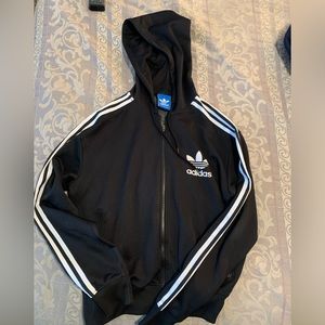 Adidas Men’s Zip Up Black Hoodie Size Medium.